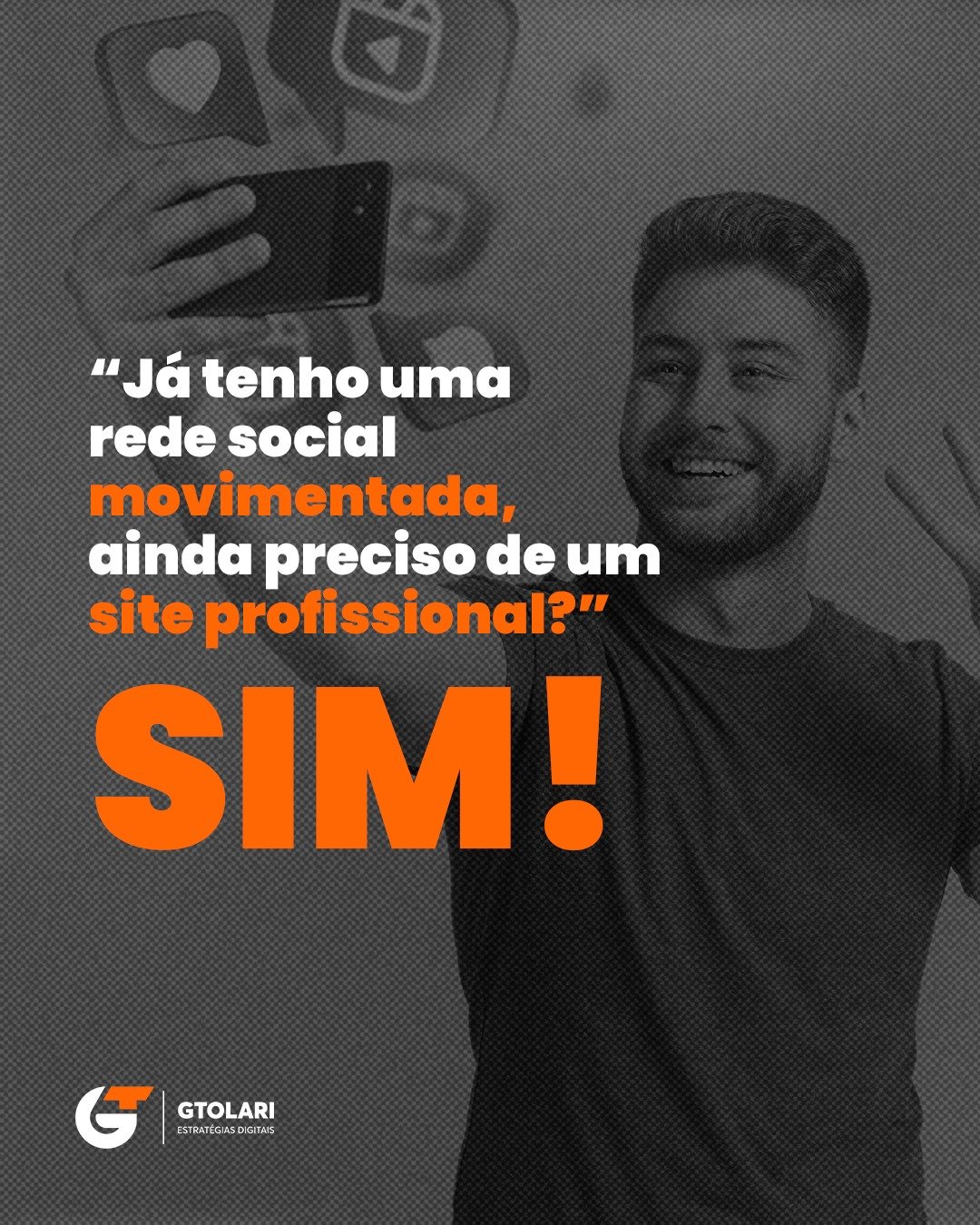 Já tenho redes sociais movimentadas… ainda preciso de um site?
A resposta é: SIM! 🚀

Ter uma presença forte no Instagram, Facebook ou TikTok é ótimo, mas suas redes não são “suas”, elas pertencem às plataformas.

Um site profissional garante:
- Autoridade e credibilidade
- Canal oficial da sua marca na web
- Mais chances de aparecer no Google
- Centralização de todas as informações do seu negócio

Redes sociais atraem, mas o site é a base sólida da sua presença digital.

👉 Quer ter um site que realmente representa sua marca? Fale com a GTOLARI!
