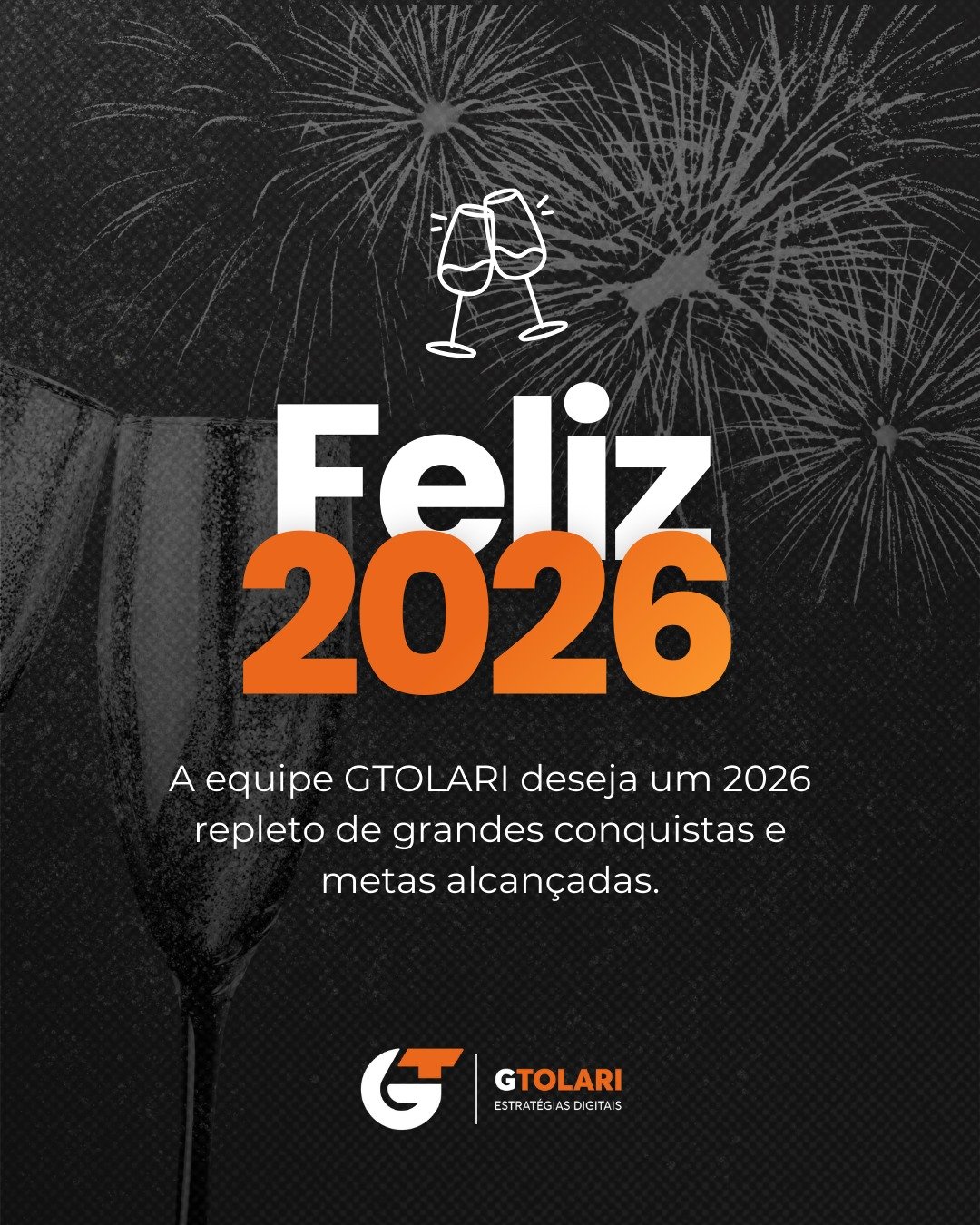 Novas metas, novas estratégias, novos resultados. Bem-vindo, 2026! 🥂🚀

Desejar um ano próspero é o primeiro passo, mas é a execução que transforma desejos em realidade. Que este novo ciclo chegue trazendo não apenas "sorte", mas clareza para definir seus objetivos e força para alcançá-los.

Estamos prontos para fazer de 2026 o ano mais estratégico e vitorioso da sua história. Vamos juntos transformar planos em grandes conquistas?

Um brinde ao sucesso que vamos construir! 🧡

#Feliz2026 #AnoNovo #NovasMetas #Sucesso #Crescimento #GTOLARI